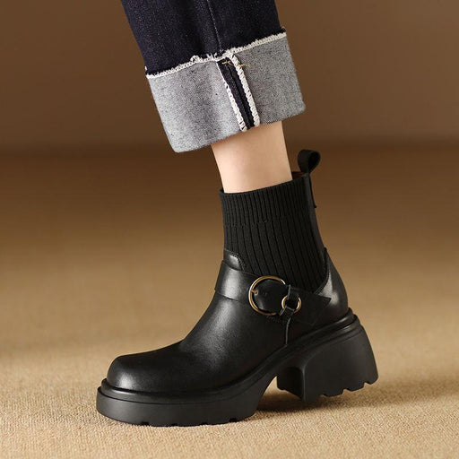 women's genuine leather ankle boots - MRSLM