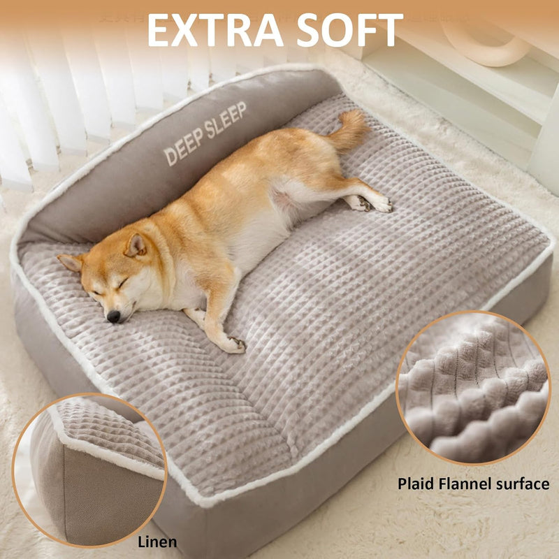 warm corduroy pet bed for dogs and cats, view 5 - MRSLM