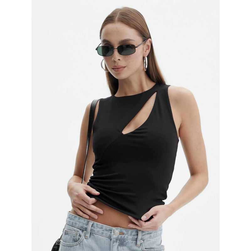 sleeveless cut out knit top, view 23 - MRSLM