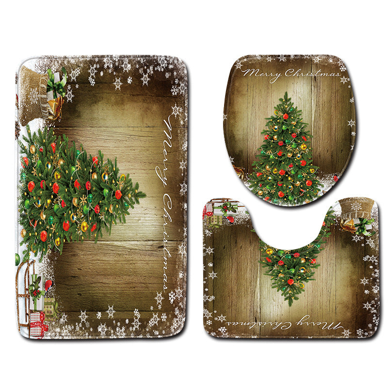 Christmas Snowman 3-Piece Bathroom Mat Set
