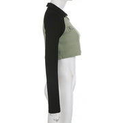 women's cropped raglan sleeve fitted tee, view 9 - MRSLM
