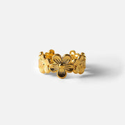 adjustable gold flower ring, view 3 - MRSLM
