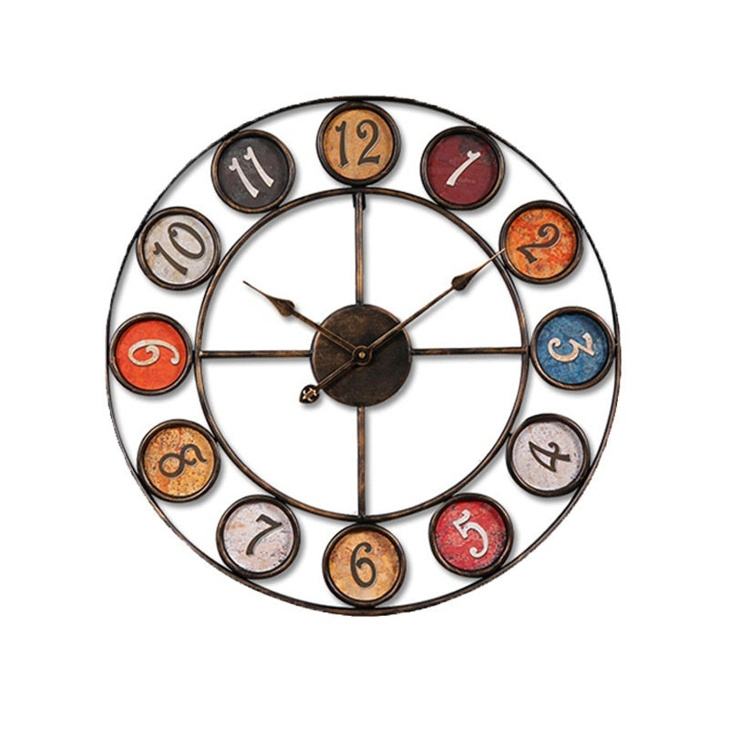 retro iron wall clock, view 5 - MRSLM