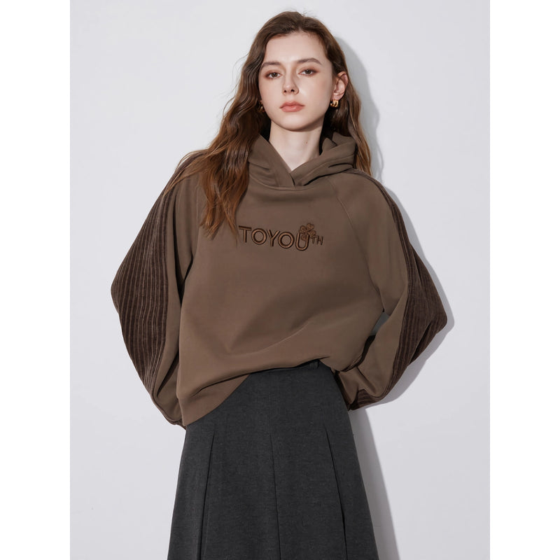 women's fleece embroidered hooded pullover, view 8 - MRSLM