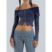 knitted one-shoulder cardigan, view 3 - MRSLM