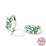 sterling silver green branch stud earrings, view 4 - MRSLM