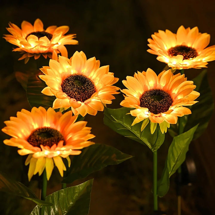 Solar Sunflower Garden Pathway Lights