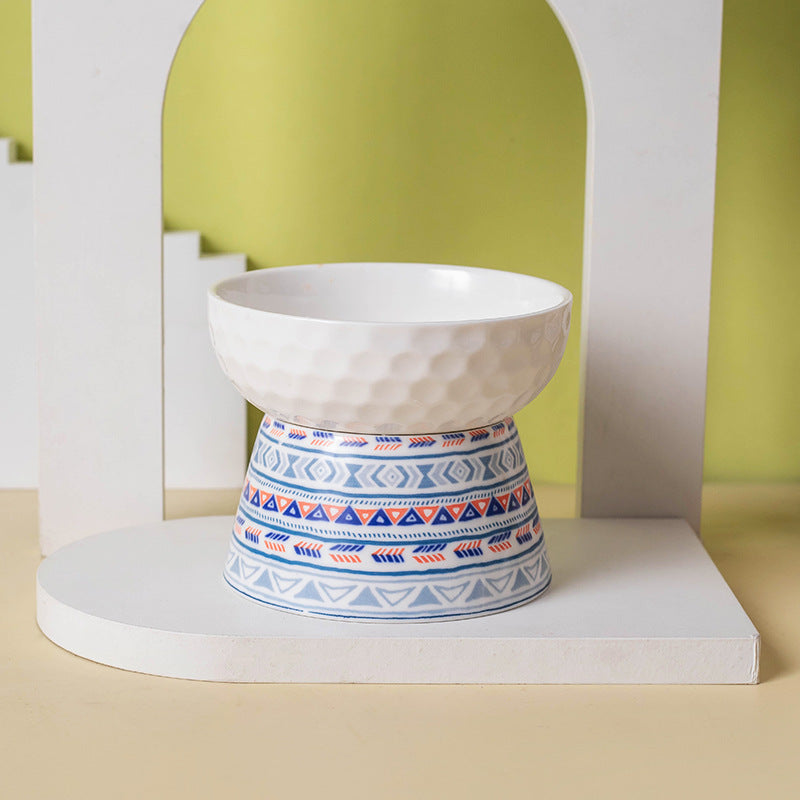 elevated ceramic cat bowl, view 2 - MRSLM