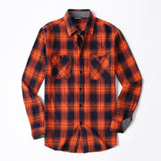 Men's brushed flannel plaid shirt, view 5 - MRSLM