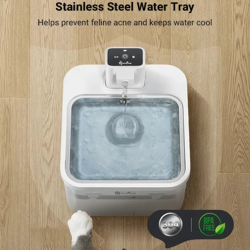 stainless steel cat water fountain, view 3 - MRSLM