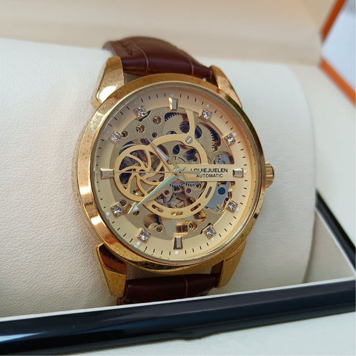 Hollow men's leather belt mechanical watch - MRSLM
