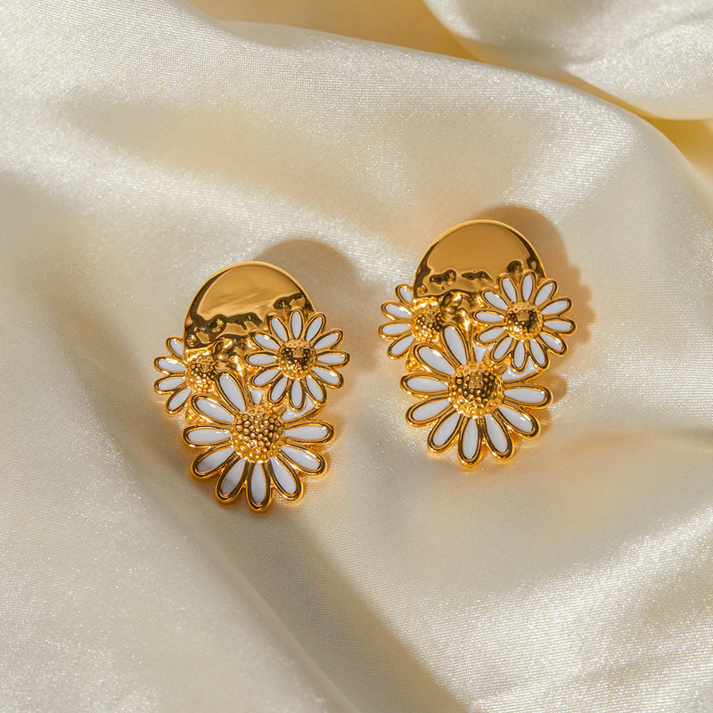 daisy stud earrings, view 7 - MRSLM
