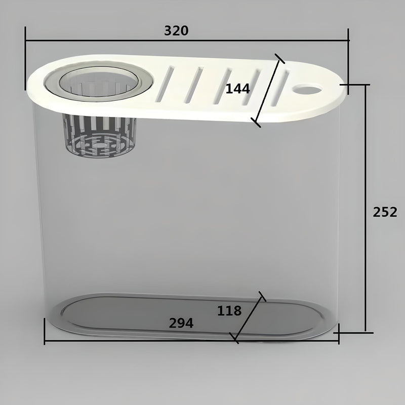 Transparent plastic goldfish tank, view 4 - MRSLM