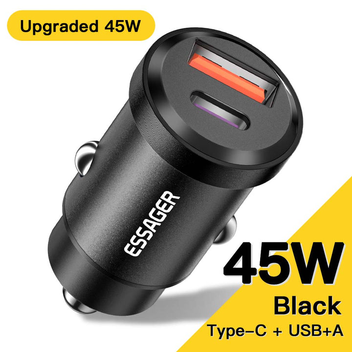 30W/45W USB Car Charger Quick Charge 4.0 with USB-A & USB-C Ports