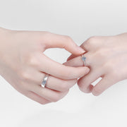 crown couple sterling silver ring, view 4 - MRSLM
