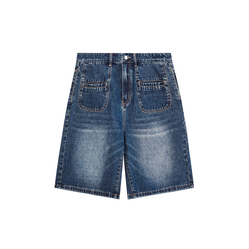 men's retro denim shorts, view 2 - MRSLM