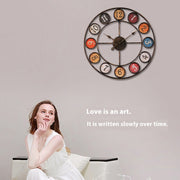 retro iron wall clock, view 3 - MRSLM