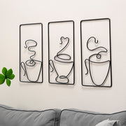 modern abstract cat metal wall hanging, view 6 - MRSLM