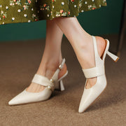 pearl detail high heel sandals, view 5 - MRSLM