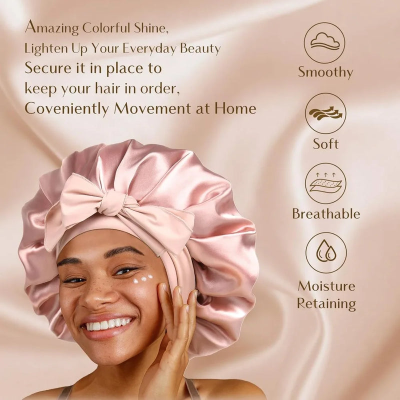 satin sleep bonnet, view 4 - MRSLM