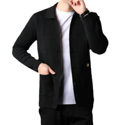 men's knitted cardigan sweater coat, view 5 - MRSLM