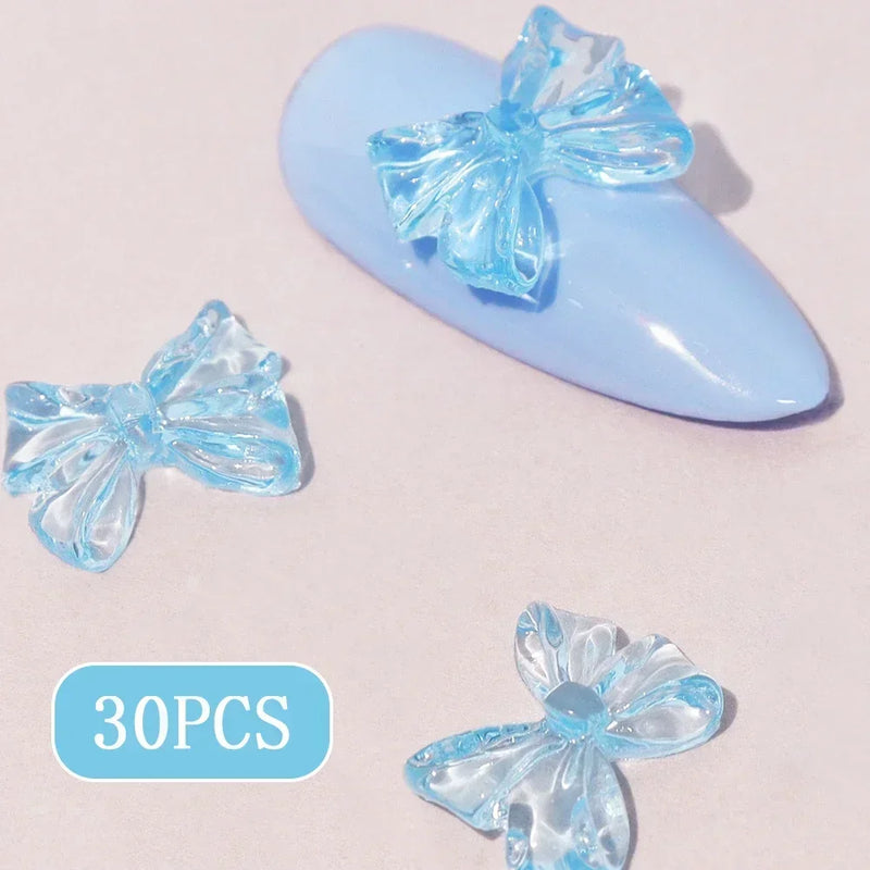 candy pink bow nail charms, view 3 - MRSLM