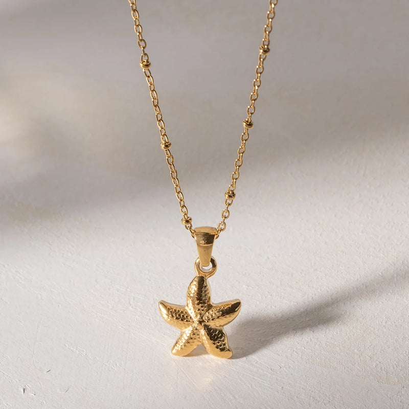 18k gold plated starfish pendant necklace - MRSLM