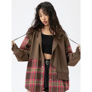 women's hooded patchwork jacket, view 2 - MRSLM