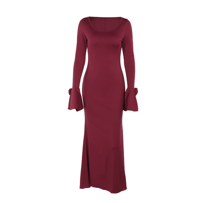 rose long sleeve dress, view 5 - MRSLM