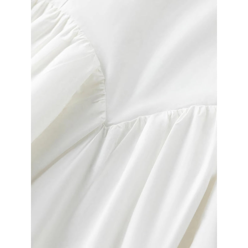white suspender long dress, view 6 - MRSLM