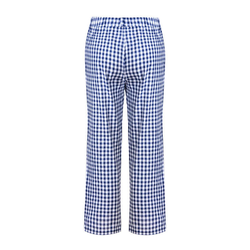 checkered panel cropped pants, view 5 - MRSLM