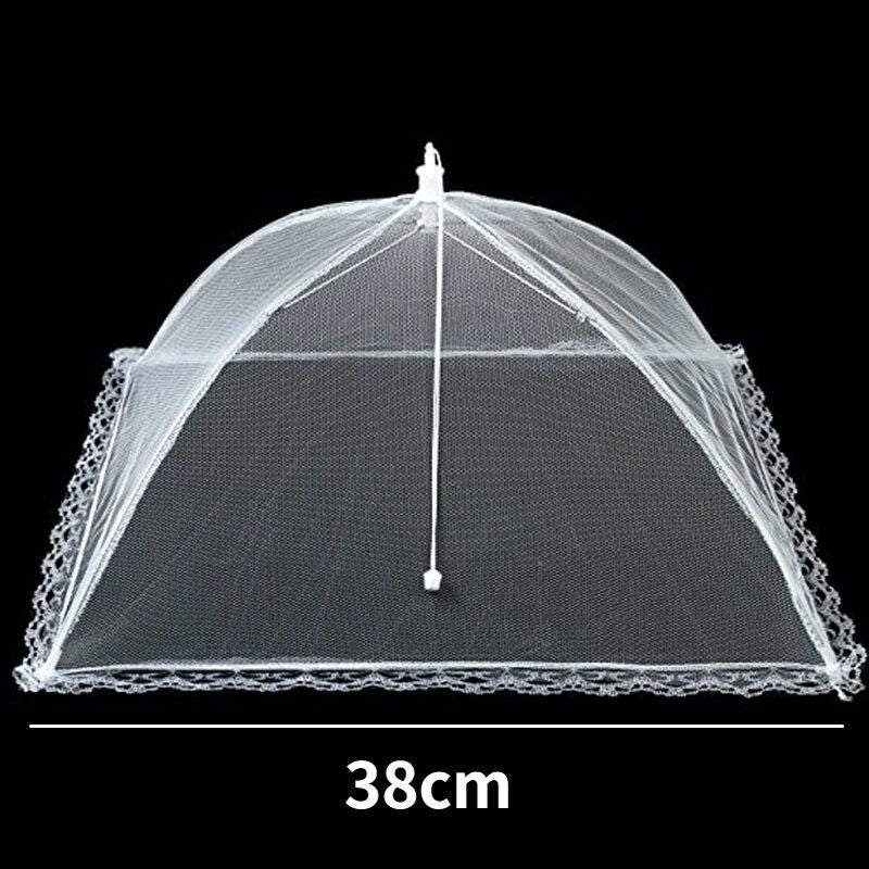 lace trimmed foldable mesh food cover, view 3 - MRSLM