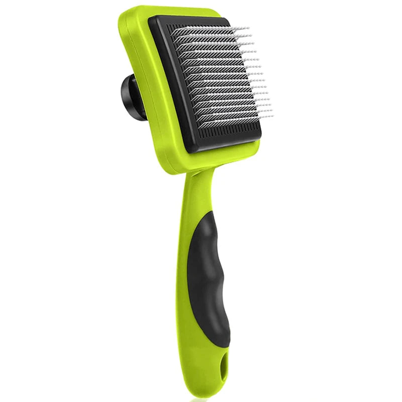 self-cleaning slicker brush for dogs and cats, view 2 - MRSLM