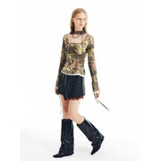 y2k mesh flare sleeve crop top, view 7 - MRSLM