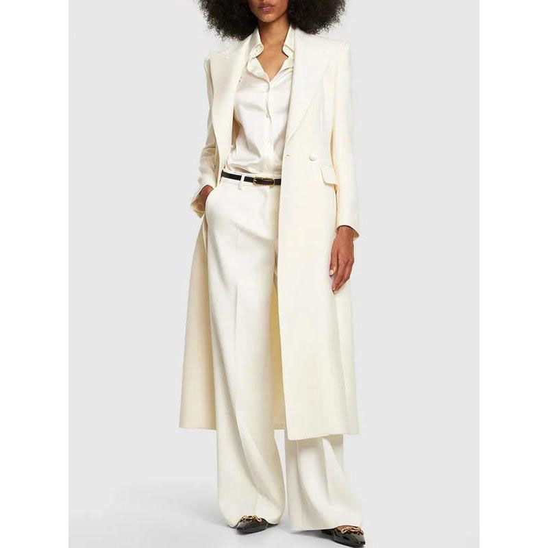 mid-length double breasted blazer coat, view 2 - MRSLM