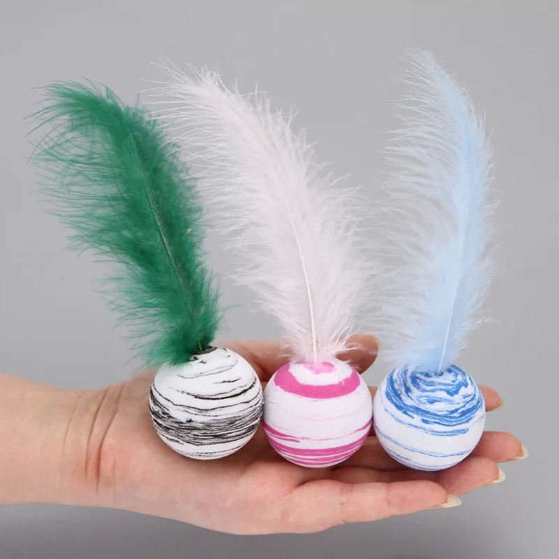striped ball interactive cat toy, view 6 - MRSLM