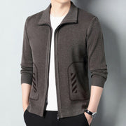 solid color knitted cardigan for men, view 2 - MRSLM