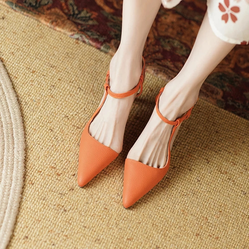 leather high heel mule sandals, view 8 - MRSLM