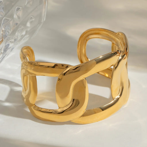 gold plated oval cuff bracelet - MRSLM