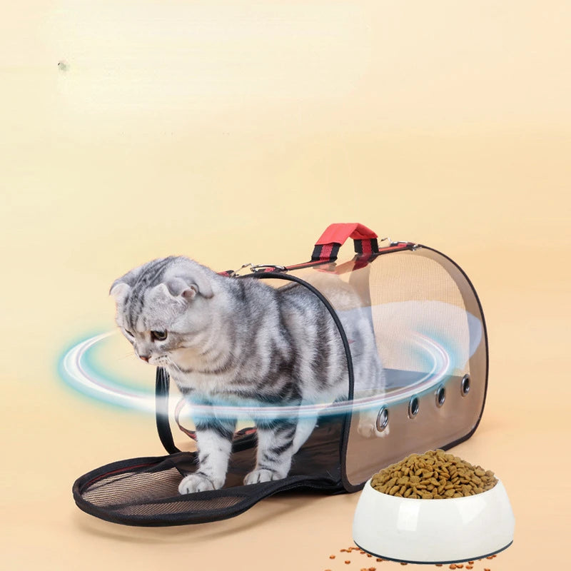 portable clear pet travel cage, view 7 - MRSLM