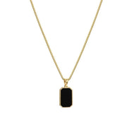 geometric square pendant necklace, view 8 - MRSLM