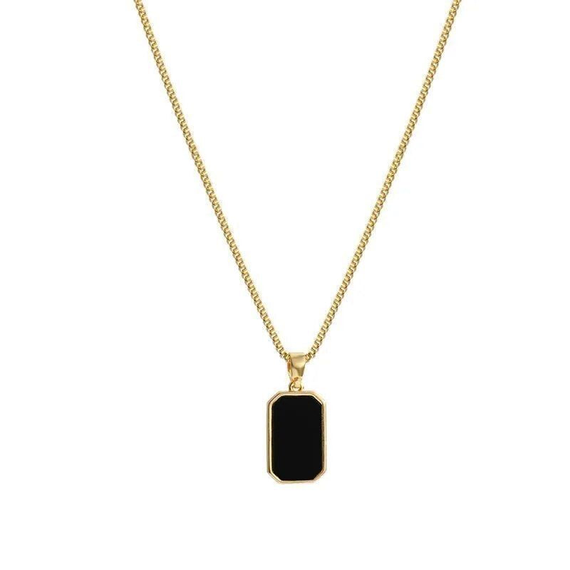 geometric square pendant necklace, view 8 - MRSLM