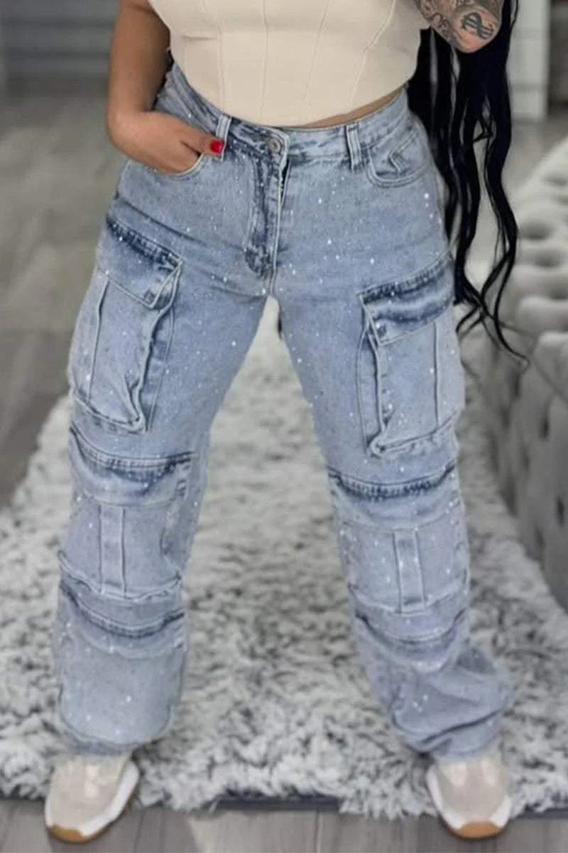 casual straight jeans with pockets, view 11 - MRSLM