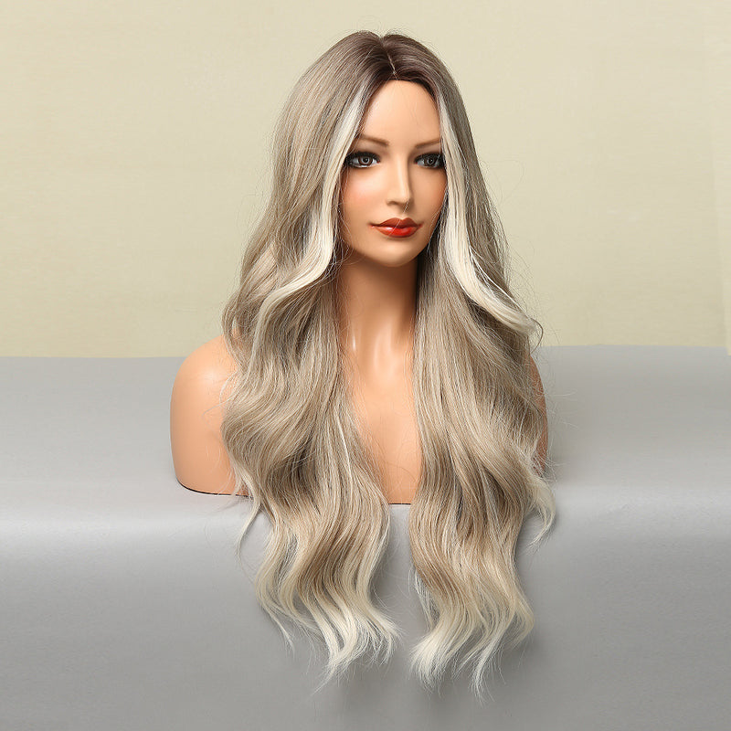 medium large wave mixed color wig, view 5 - MRSLM