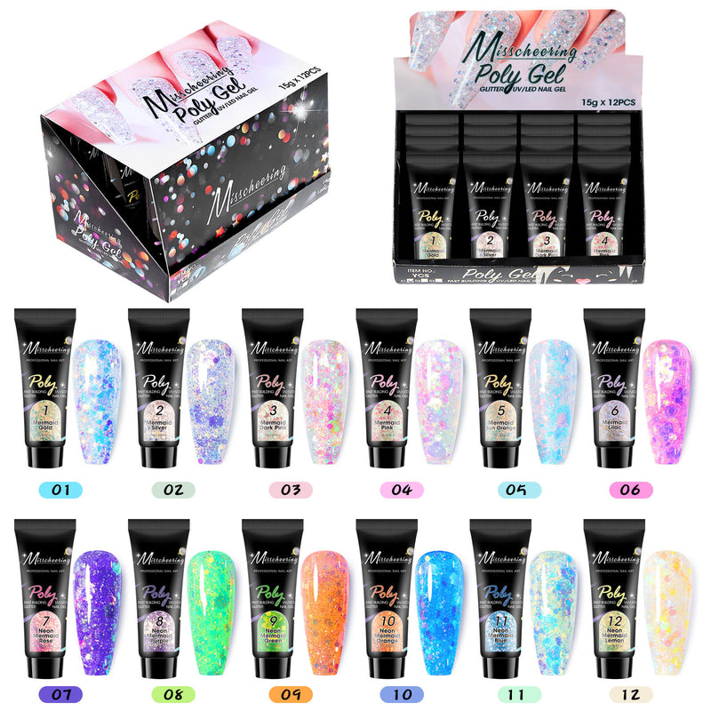 12 color sequin nail extension set, view 11 - MRSLM