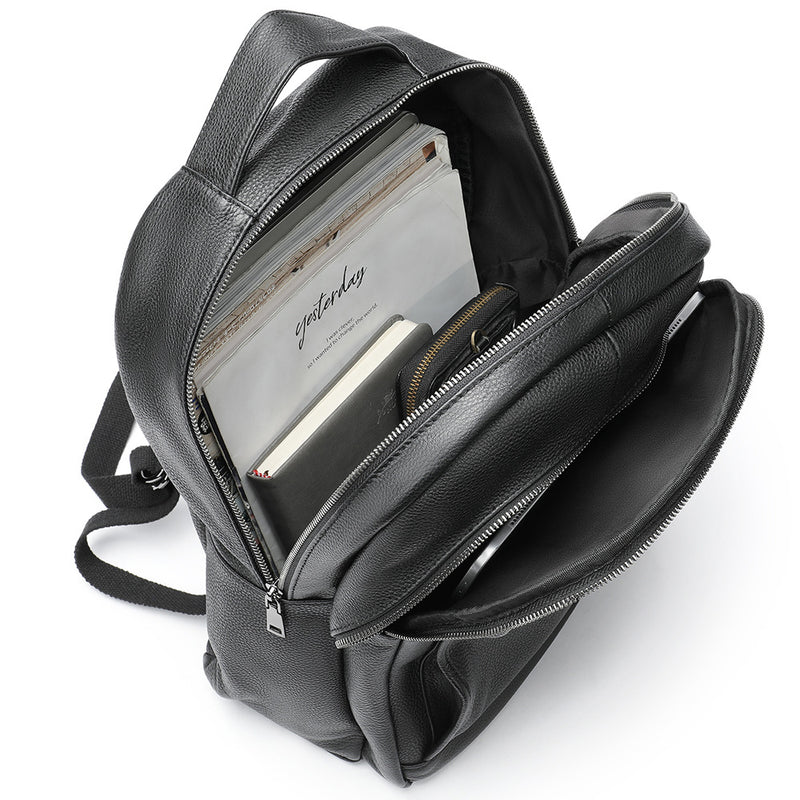 cowhide leather backpack, view 2 - MRSLM