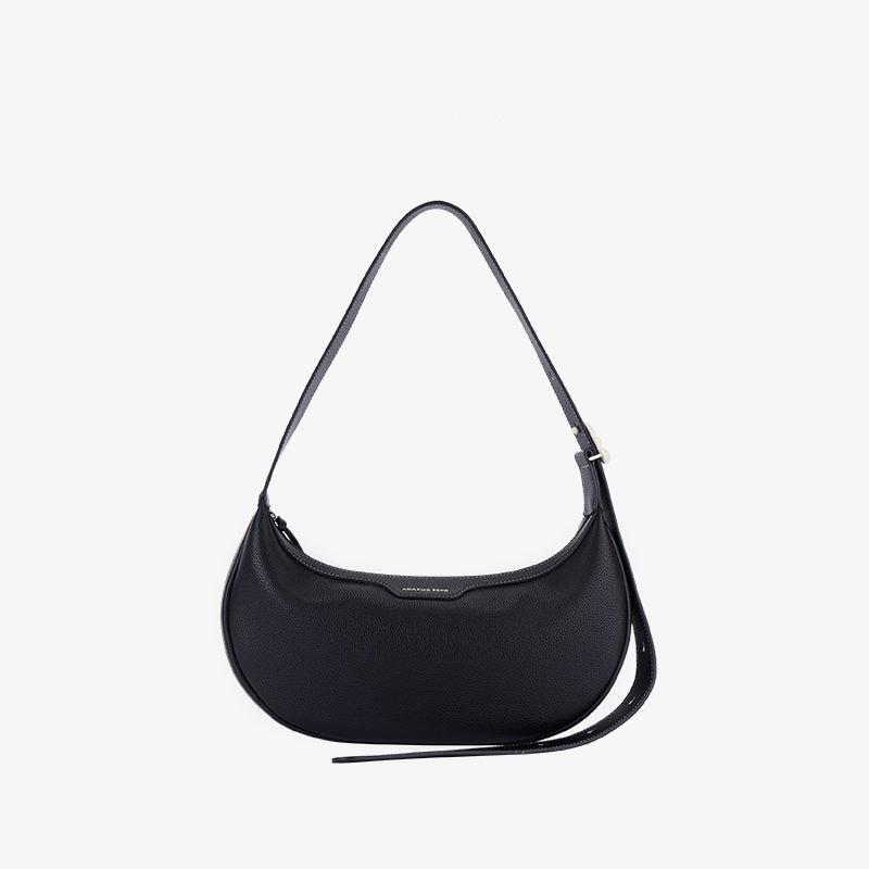 Leather baguette shoulder bag, view 5 - MRSLM