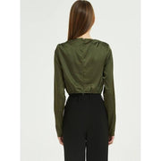 green chiffon long sleeve blouse, view 6 - MRSLM