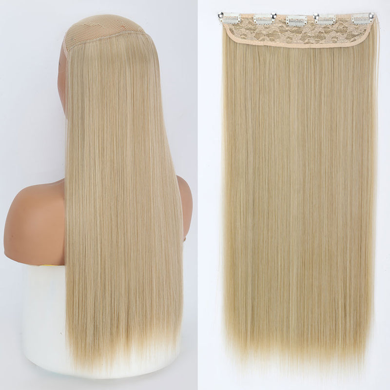 synthetic long straight clip-in hair extensions, view 3 - MRSLM