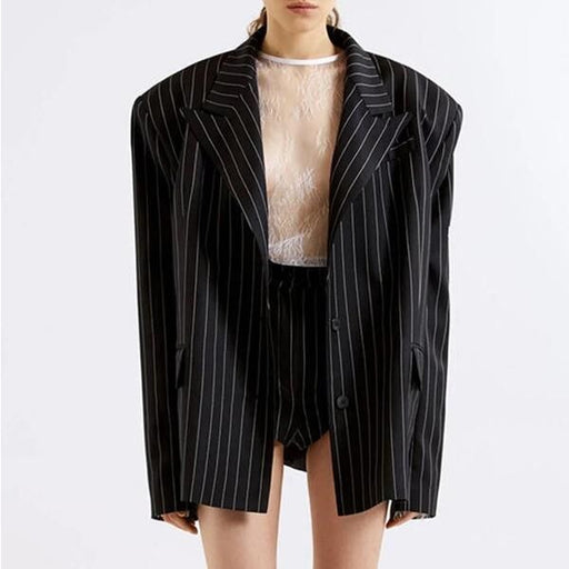 striped blazer and shorts set - MRSLM